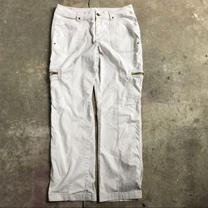 White zipper cargos